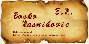 Boško Masniković vizit kartica